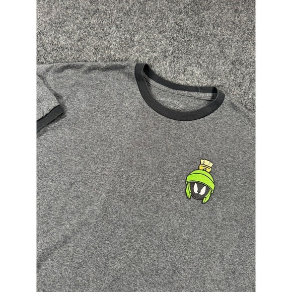Looney Tunes Mania Other - Marvin The Martian Embroidered Ringer T Shirt Gray Black Looney Tunes XL